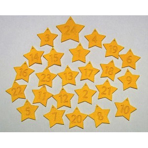 Sada dekorací 9 - filc - hvězdy (čísla - řez)