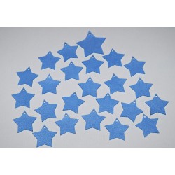Sada dekorací 12 - filc - hvězdy modré