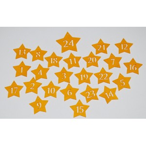 Sada dekorací 10 - filc - hvězdy (čísla - výřez)